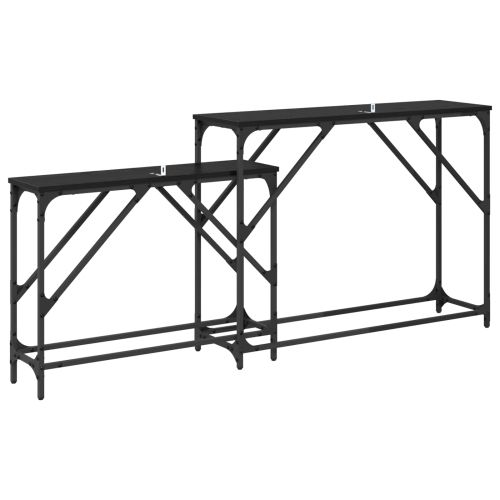 Конзолна маса 2 pcs Черния дъб 100 x 28 x 75 см Инженерно дърво