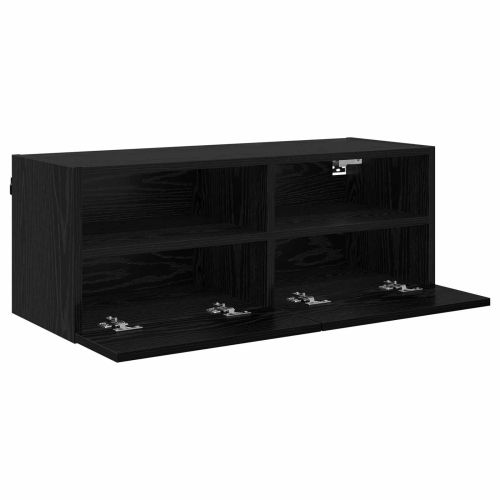 Кабинети за телевизор на стената 2 pcs Черния дъб