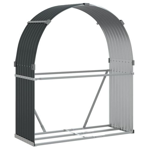 Държач за дърва, антрацит, 120x45x140 см, поцинкована стомана