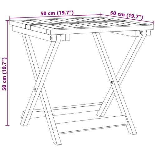 Сгъваема градинска маса 50x50x50 см масивна акация