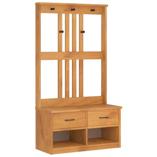 vidaXLL Дърво за антре SANDNES 87x40x159,5 cm масивна дървесина бор