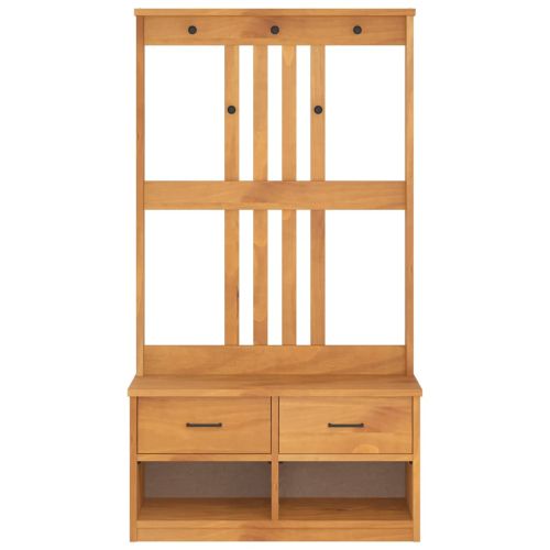 vidaXLL Дърво за антре SANDNES 87x40x159,5 cm масивна дървесина бор