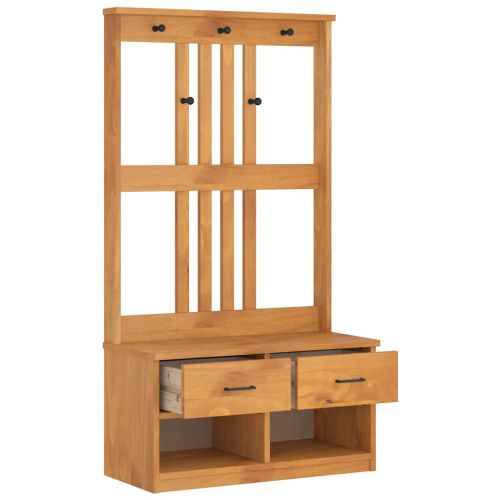 vidaXLL Дърво за антре SANDNES 87x40x159,5 cm масивна дървесина бор