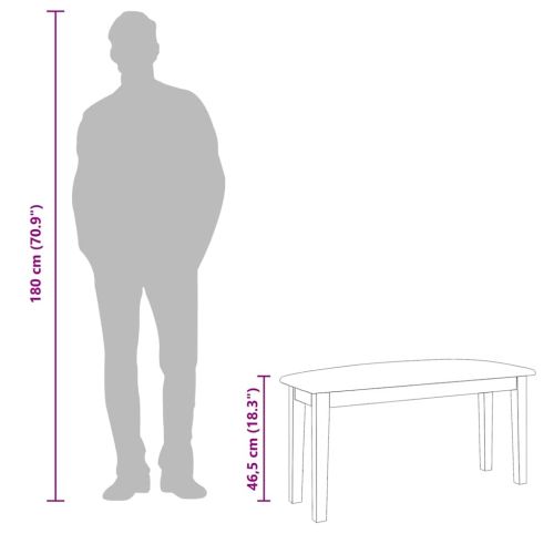 Пейка 90 cm Масивна дървесина Гума