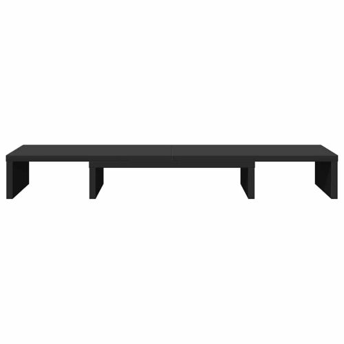 Повдигаща стойка за монитор черна 80x24x10,5 см инженерно дърво