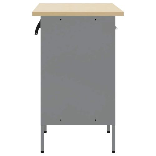 Работен кабинет с чекмедже 2 pcs Черен и Сив 100 x 55 x 85 см