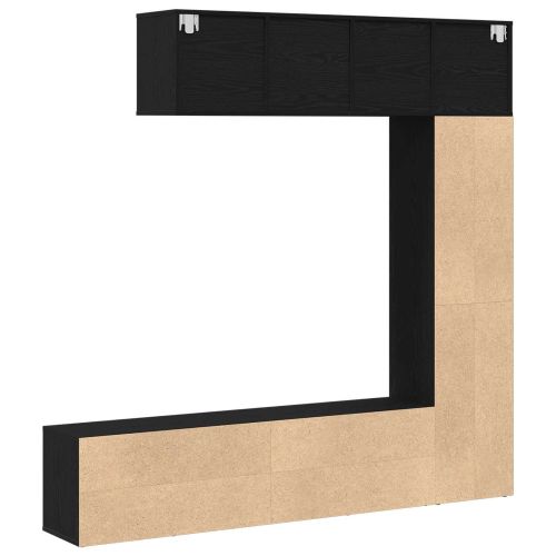 Рафт за книги 3 pcs Черния дъб 36 x 30 x 143 cm Инженерно дърво