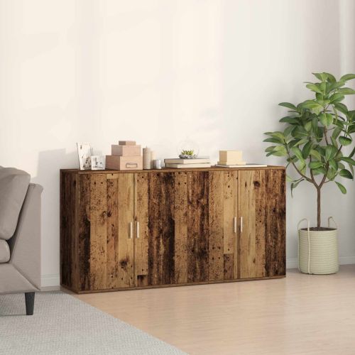 Служебен шкаф 2 pcs Старо дърво 79 x 38 x 80 см Инженерно дърво