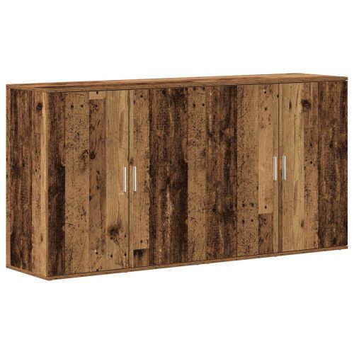 Служебен шкаф 2 pcs Старо дърво 79 x 38 x 80 см Инженерно дърво