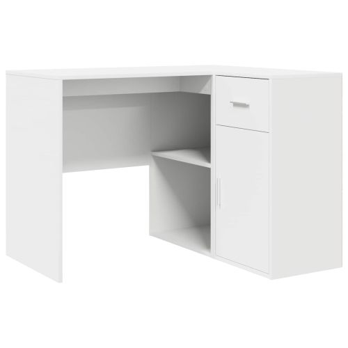 Ъглово бюро с чекмедже Бяло 102 x 88 x 75 см