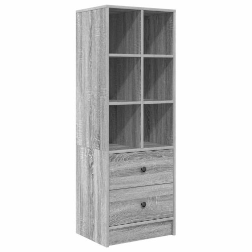 Бюро с чекмедже с рафт със съхранение 2 pcs Сив Сонома