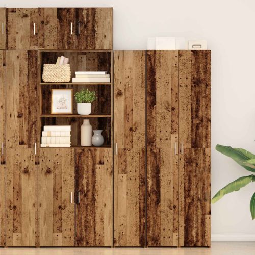 Висок шкаф 2 pcs Старо дърво 30 x 42,5 x 185 см