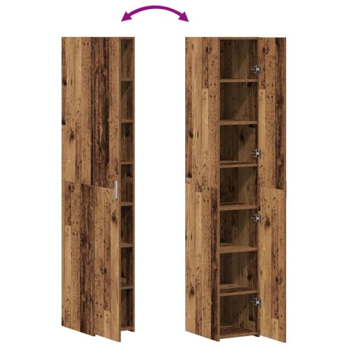 Висок шкаф 2 pcs Старо дърво 30 x 42,5 x 185 см