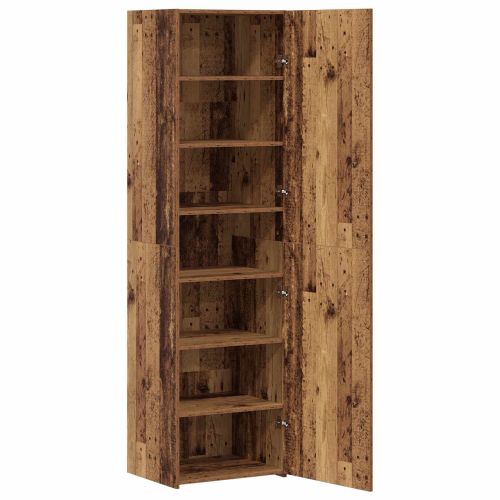 Висок шкаф 2 pcs Старо дърво 50 x 42,5 x 185 см