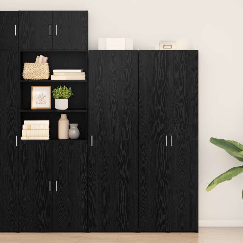 Висок шкаф 2 pcs Черния дъб 50 x 42,5 x 185 см