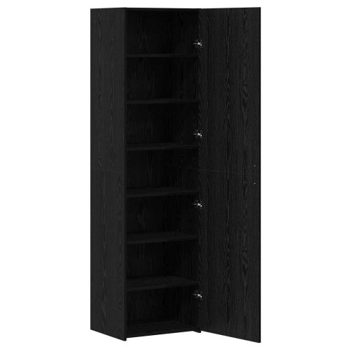 Висок шкаф 2 pcs Черния дъб 50 x 42,5 x 185 см