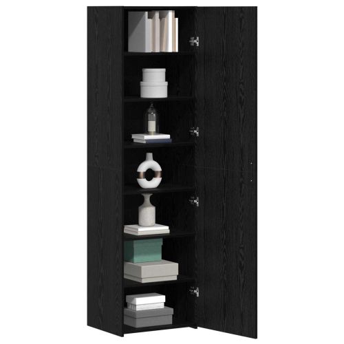 Висок шкаф 2 pcs Черния дъб 50 x 42,5 x 185 см