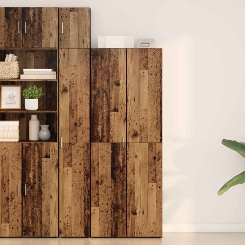 Висок шкаф 2 pcs Старо дърво 70 x 42,5 x 185 см