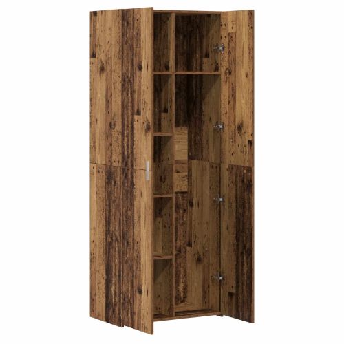 Висок шкаф 2 pcs Старо дърво 70 x 42,5 x 185 см