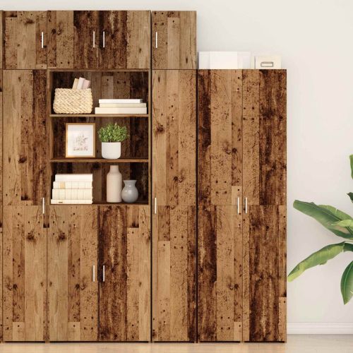 Шкаф за съхранение 3 pcs Старо дърво 30 x 42,5 x 225 см