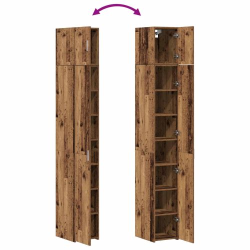 Шкаф за съхранение 3 pcs Старо дърво 30 x 42,5 x 225 см