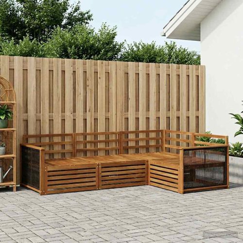 Комплект дивани за открито 4 pcs Натурално