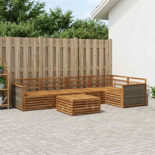 Комплект дивани за открито 6 pcs Натурално