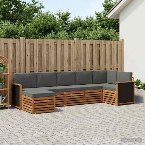Комплект секционен диван 6 pcs Натурален и Антрацит