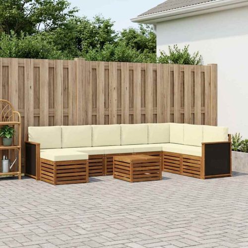 Комплект дивани за открито 7 pcs Натурален и Крема
