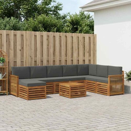 Комплект дивани за открито 7 pcs Натурален и Антрацит