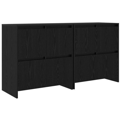 Скейдбордове 2 pcs Черен дъб 70 x 41 x 75 см Инженерно дърво