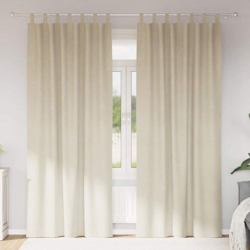 Затъмняващи завеси 2 pcs Крем 140 x 225 cm Кадифе