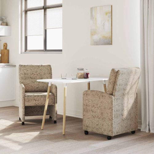 Столове с Колела с колела 2 pcs Светлосиво 57 x 67 x 95 см