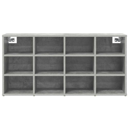 Шкаф за обувки Бетонно сиво 103 x 30 x 51 см Инженерно дърво