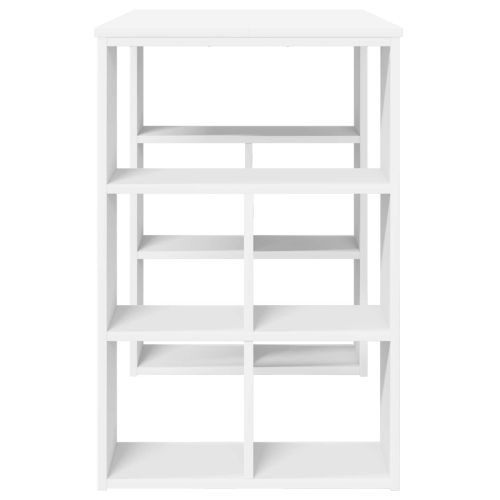 Бюро с рафт със съхранение Бяло 90 x 50 x 75 см Инженерно дърво