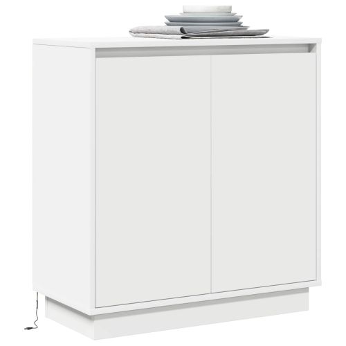 LED конзолна маса за Бяло 71 x 34,5 x 75 см Инженерно дърво