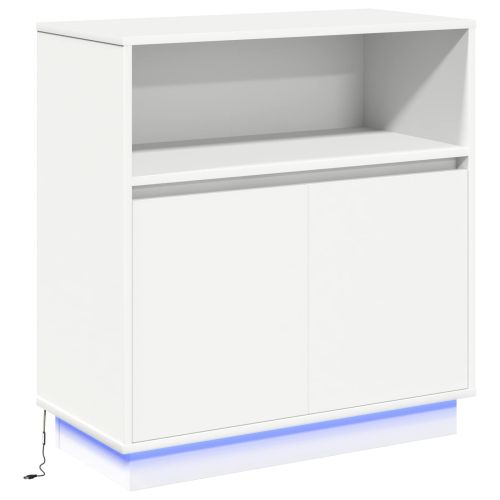 LED конзолна маса Бяло 71 x 34,5 x 75 см Инженерно дърво