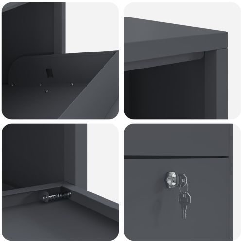Пощенска кутия за пратки Антрацит 44 x 22 x 82 см Стомана
