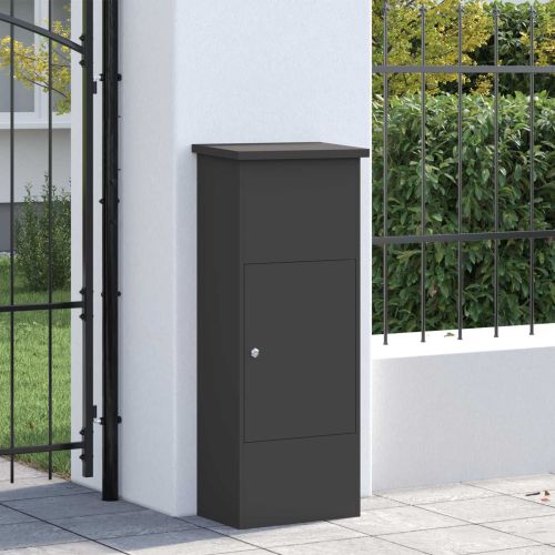 Пощенска кутия за пратки Черно 44,5 x 29 x 110,5 см Стомана