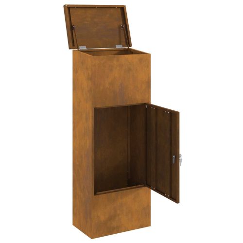 Пощенска кутия за пратки с врата Ръждясало 44,5 x 29 x 110,5 см