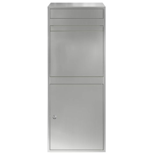 Пощенска кутия за пратки с врата Сребристо 47,5 x 38 x 59 см