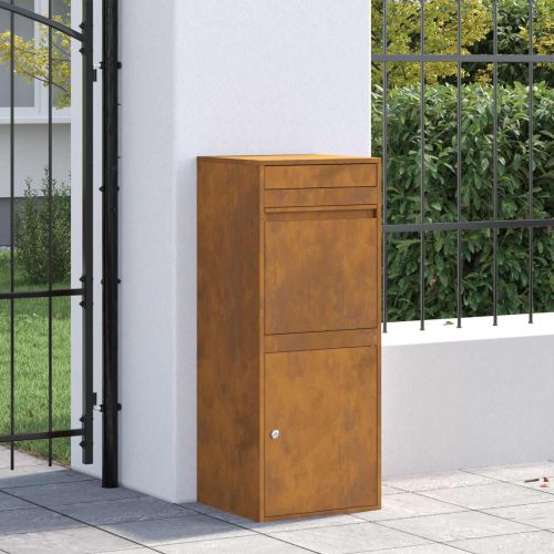 Пощенска кутия за пратки с врата Ръждясало 41 x 38 x 103 см