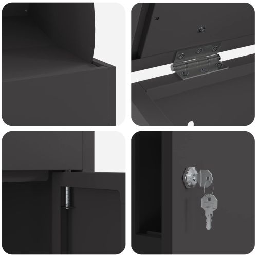 Пощенска кутия за пратки Черно 47.5 x 38 x 59 см Стомана