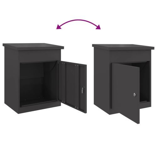 Пощенска кутия за пратки Черно 47.5 x 38 x 59 см Стомана