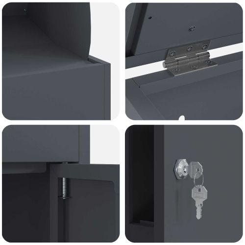 Пощенска кутия за пратки Антрацит 47.5 x 38 x 59 см Стомана