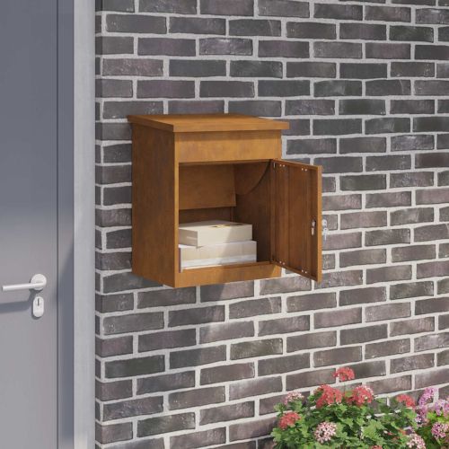 Пощенска кутия за пратки с врата Ръждясало 47.5 x 38 x 59 см