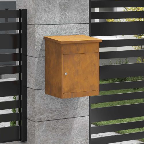 Пощенска кутия за пратки с врата Ръждясало 47.5 x 38 x 59 см