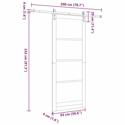 Преплъзваща се врата ORKDAL Естествен 93 x 232 см
