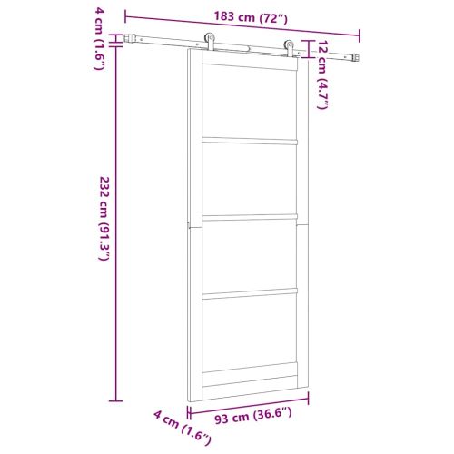 Преплъзваща се врата ORKDAL Бяло 93 x 232 см