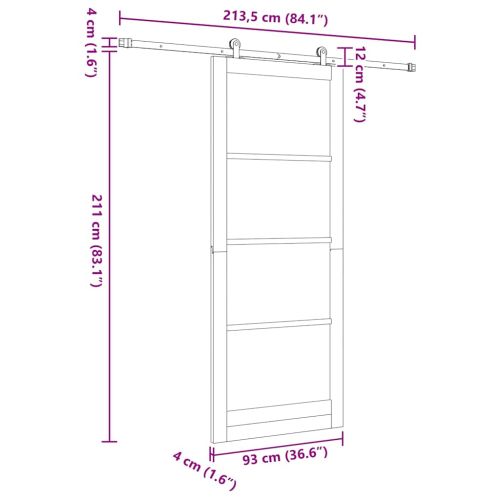 Преплъзваща се врата ORKDAL Бяло 93 x 232 см